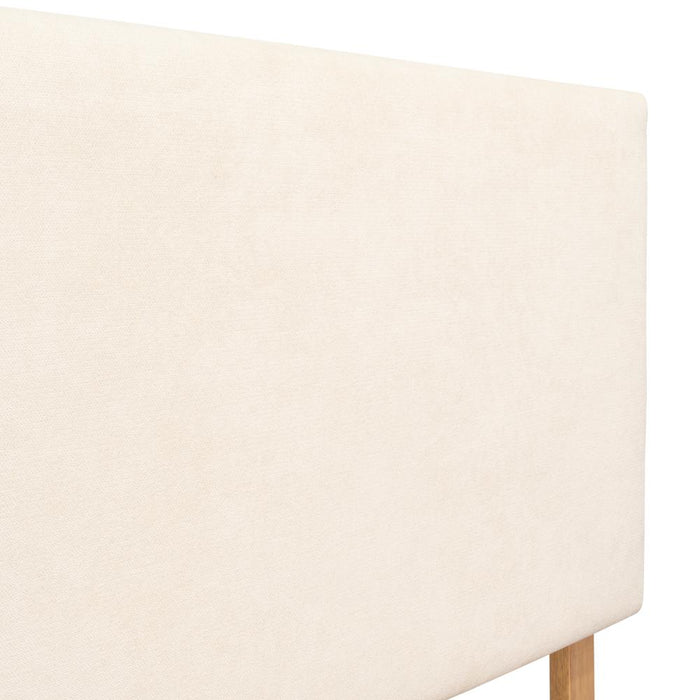 Cama Doble Sonia, Beige, con respaldo tapizado