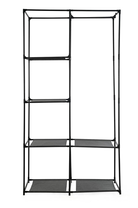 Clóset Organizador Ena, Negro, en Tela con Variedad de Entrepaños