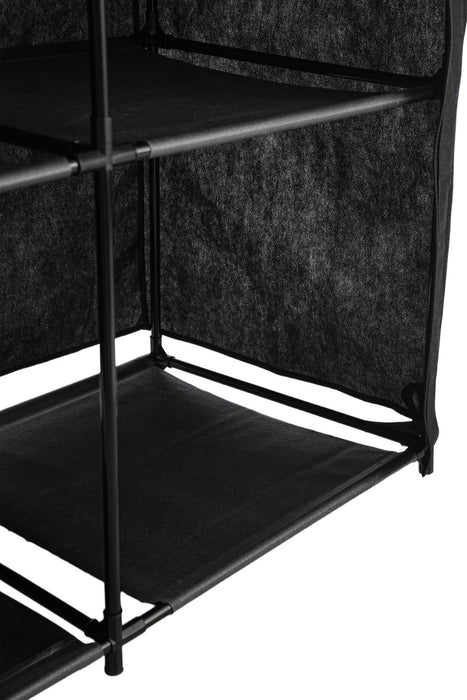 Clóset Organizador Ena, Negro, en Tela con Variedad de Entrepaños