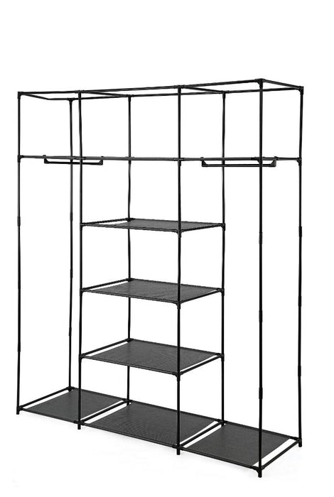 Clóset Organizador Erba, Negro, en Tela con Variedad de Entrepaños Centrales