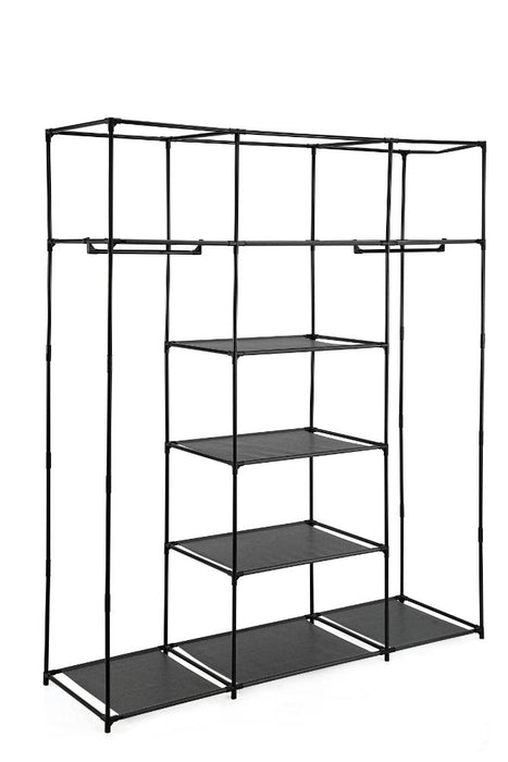 Clóset Organizador Erba, Negro, en Tela con Variedad de Entrepaños Centrales