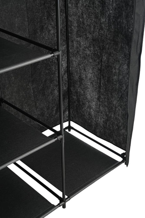 Clóset Organizador Erba, Negro, en Tela con Variedad de Entrepaños Centrales