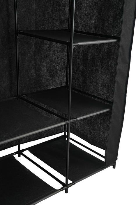Clóset Organizador Belo, Negro, en Tela con Variedad de Entrepaños Laterales