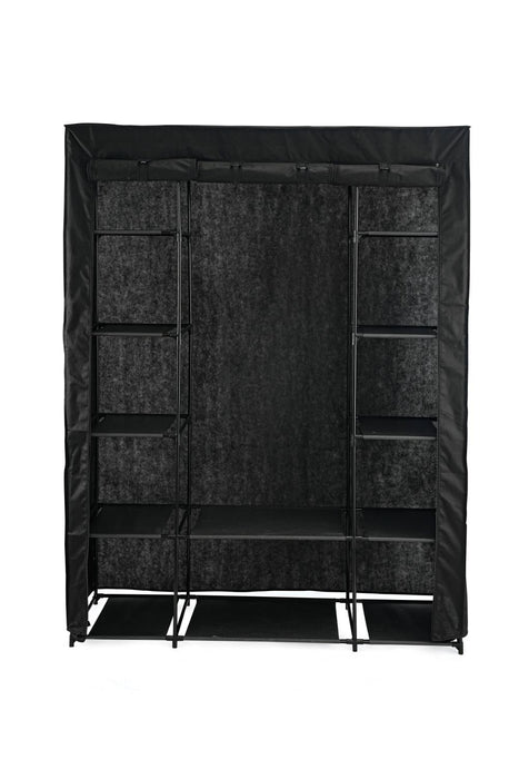 Clóset Organizador Belo, Negro, en Tela con Variedad de Entrepaños Laterales