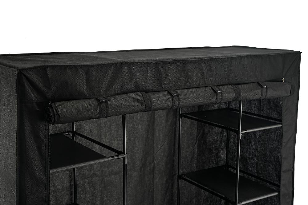 Clóset Organizador Belo, Negro, en Tela con Variedad de Entrepaños Laterales