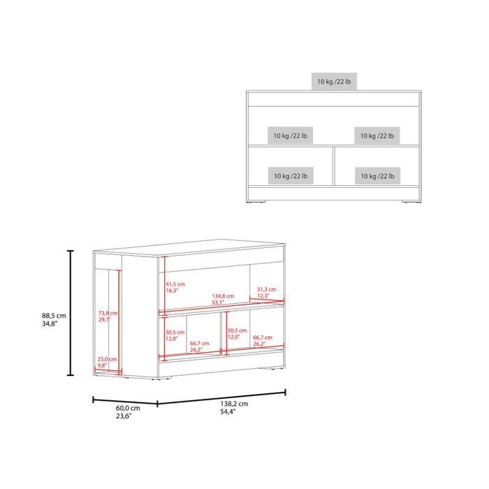 Barra de Cocina Kuho, Kronos Wengue y Krono Fresno, Moderna con variedad de entrepaños y espacios para ubicar objetos de cocina ZF