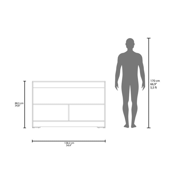 Barra de Cocina Kuho, Kronos Wengue y Krono Fresno, Moderna con variedad de entrepaños y espacios para ubicar objetos de cocina ZF