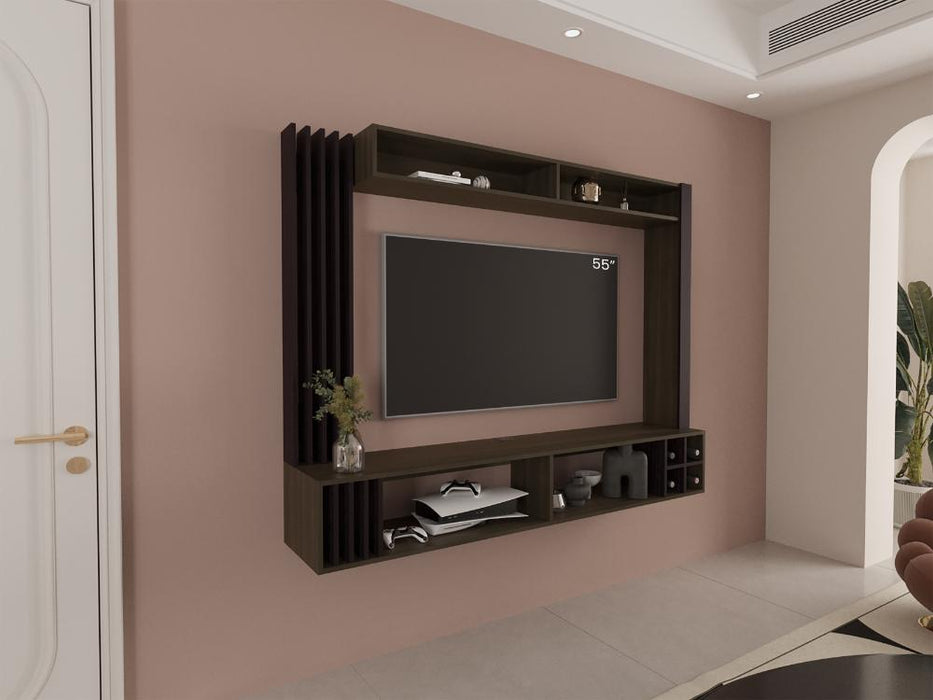 Panel de Tv Bremmen, Kronos Wengue y Kronos Nogal Europeo, tiene capacidad para tv hasta de 75" ZF