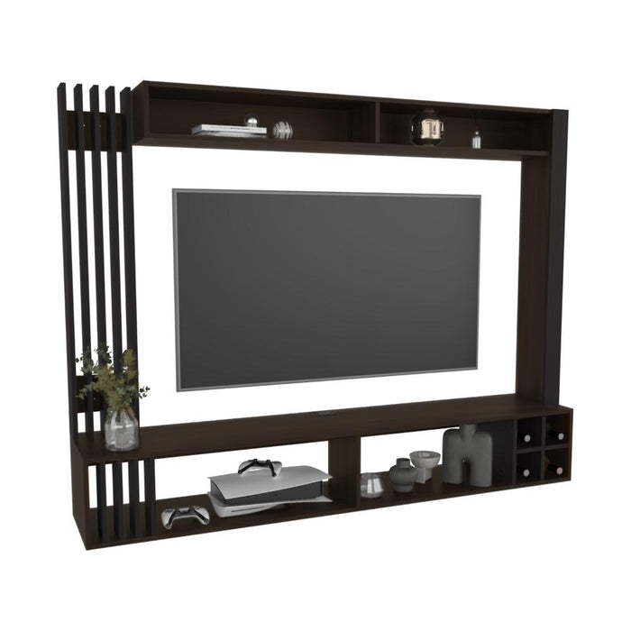 Panel de Tv Bremmen, Kronos Wengue y Kronos Nogal Europeo, tiene capacidad para tv hasta de 75" ZF