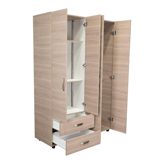 Closet Arkola, Humo y Blanco Duqueza, Con Dos Cajones Organizadores y Cuatro Puertas Abatibles
