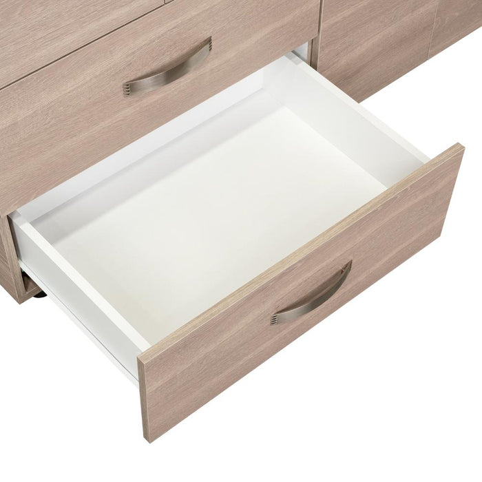 Closet Arkola, Humo y Blanco Duqueza, Con Dos Cajones Organizadores y Cuatro Puertas Abatibles