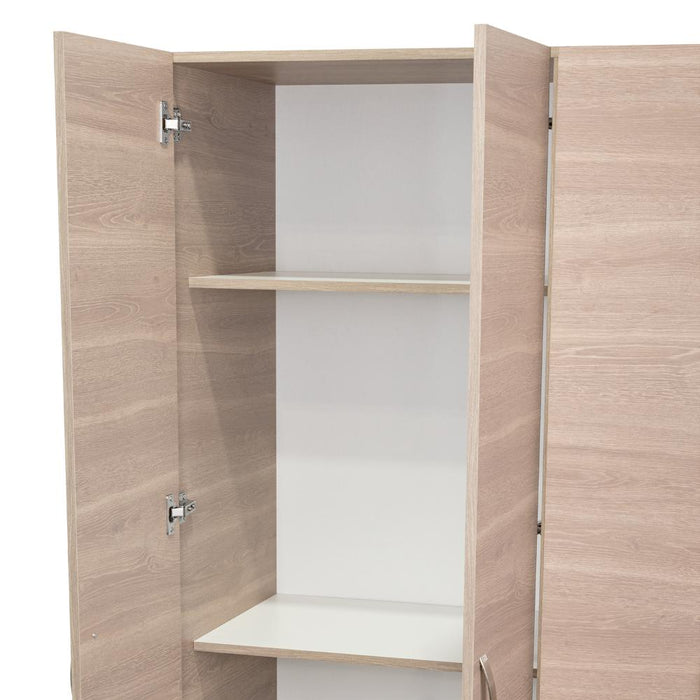 Closet Arkola, Humo y Blanco Duqueza, Con Dos Cajones Organizadores y Cuatro Puertas Abatibles