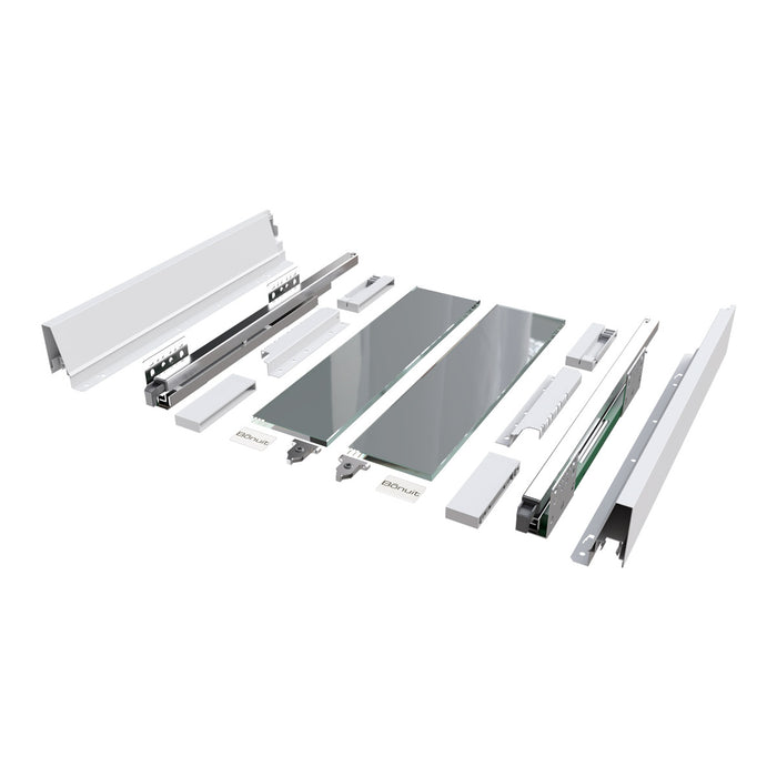 Cajón costado metálico Bonuit max alto con vidrio