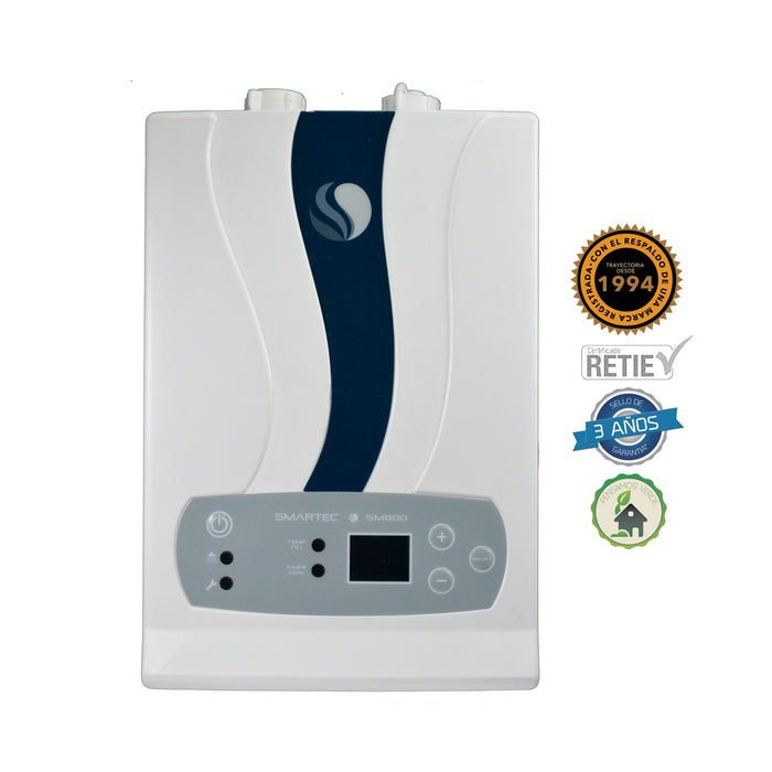 Calentador eléctrico instantáneo de agua, hasta 15 litros, bifásico/trifásico marca Smartec