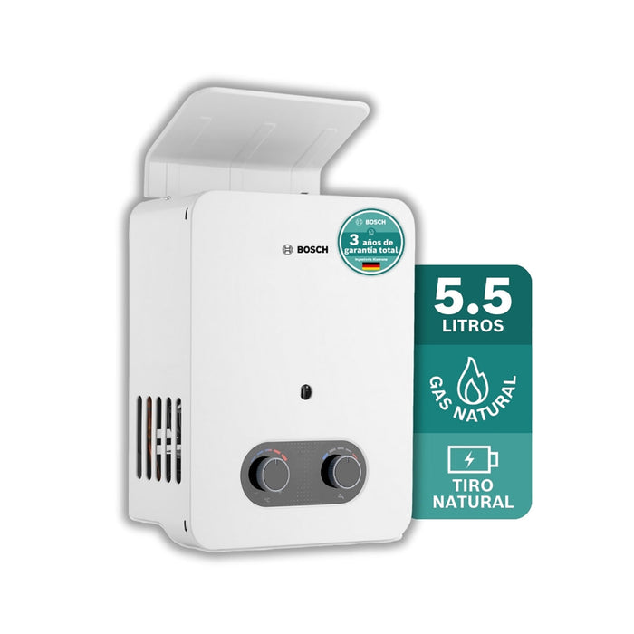 Calentador de agua 5.5 litros tiro natural de paso a gas natural Vital 1500