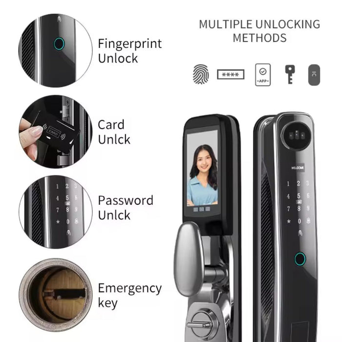Cerradura inteligente con reconocimiento facial y múltiples métodos de acceso