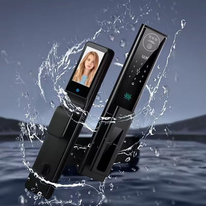 Cerradura inteligente motorizada reconocimiento facial y cámara X6 plus para exterior