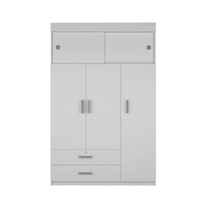 Closet Besk, Blanco, Con Un Tubo Cromado Para Colgar Ropa  ZF