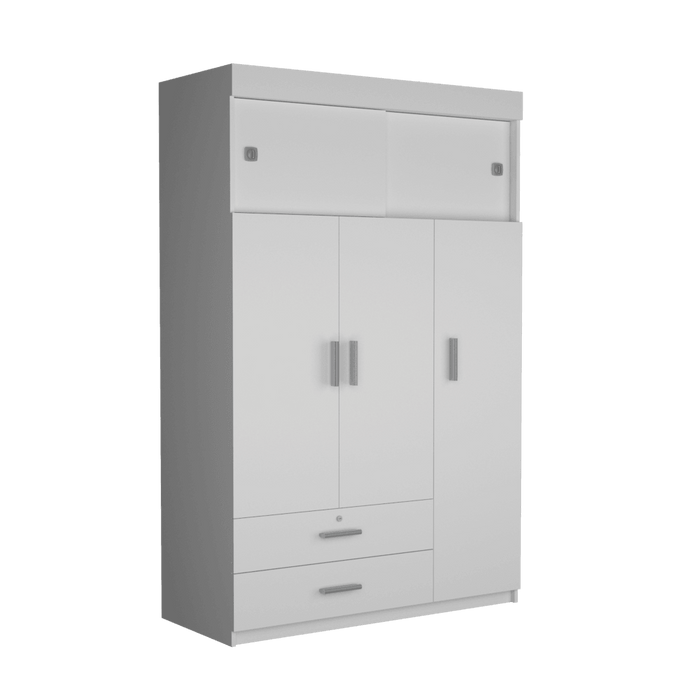 Closet Besk, Blanco, Con Un Tubo Cromado Para Colgar Ropa  ZF