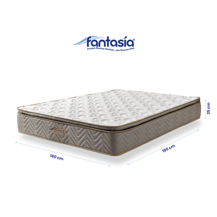 Colchón litium con resorte  pillow 160x190 cm marca Fantasía marca Fantasía