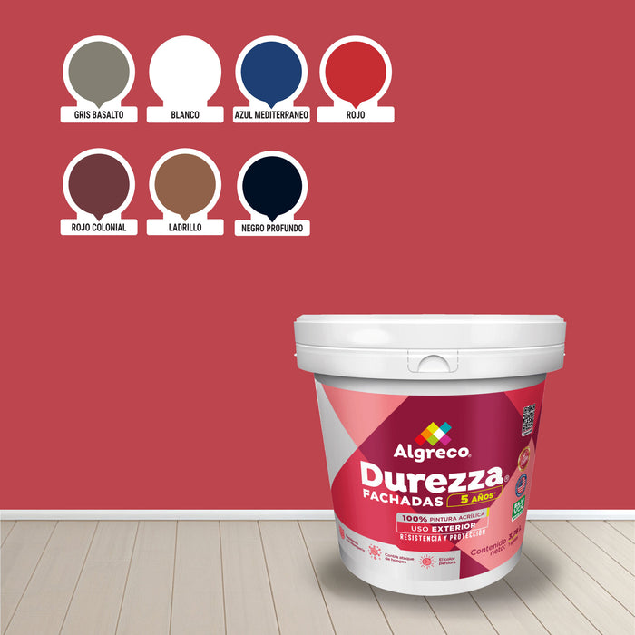 Pintura para fachadas durezza fm negro profundo plus galón marca Algreco