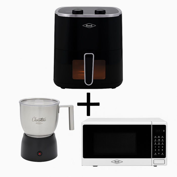 Combo chocotera Multibebida 600 ml + Horno microondas 0,7 plateado + freidora de aire 4.2 L marca Haceb