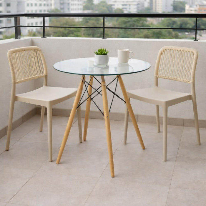Silla Houston, Color Taupe, con Espaldar Tejido