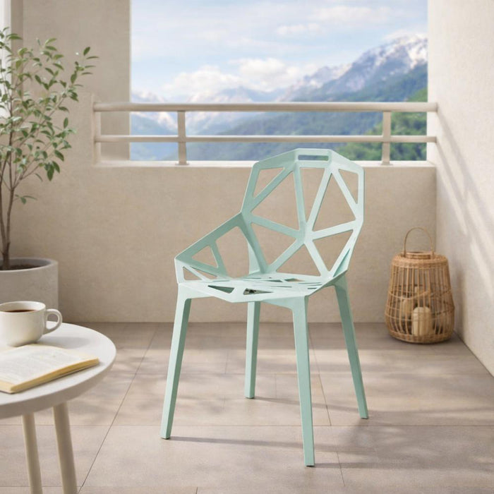 Silla Roxy, Color Azul Claro, con Espaldar y Diseño Moderno