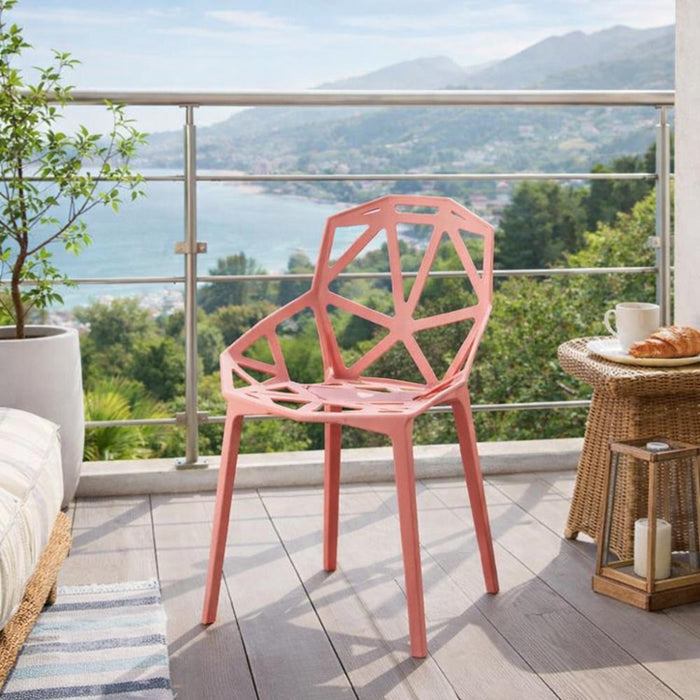 Silla Roxy, Color Salmón, con Espaldar y Diseño Moderno