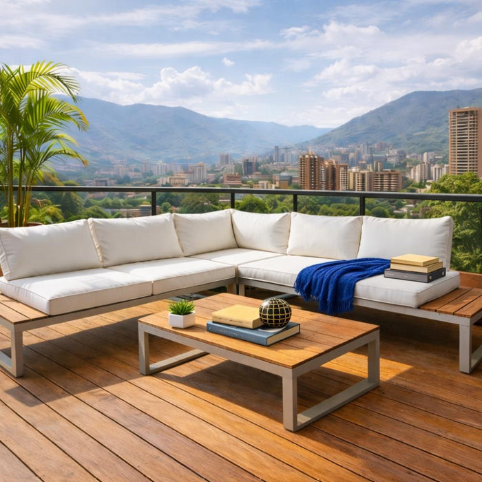 Set de Terraza Amalfi, Beige, con Diseño Inteligente, Minimalista y Funcional