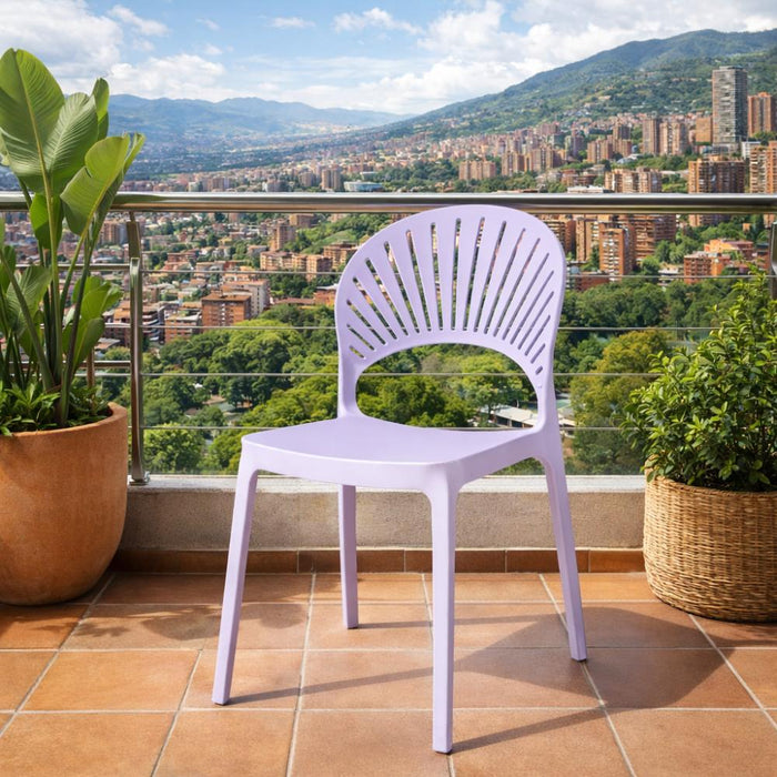Silla Paraíso, Color Lila, con Espaldar y Diseño Moderno