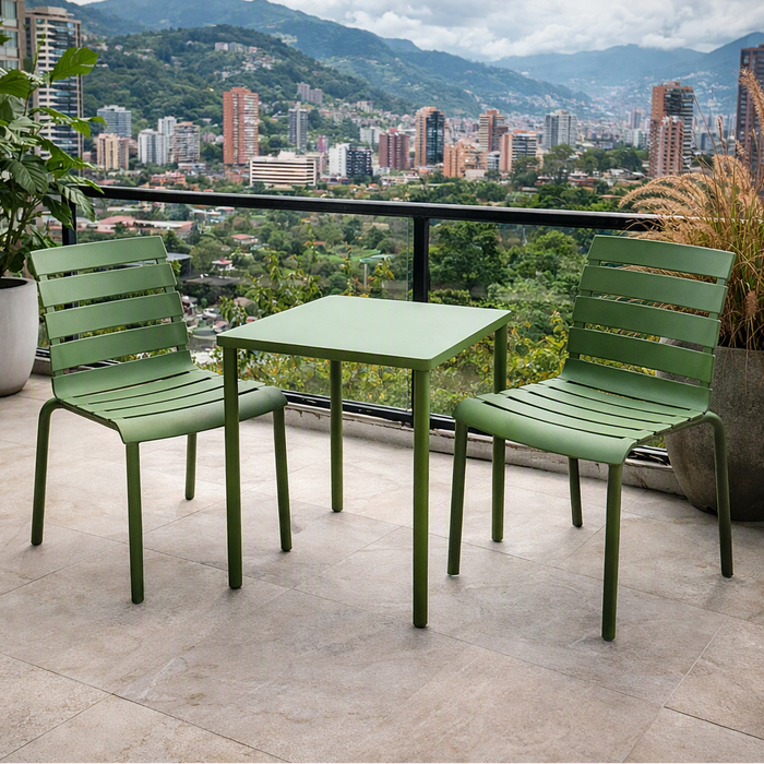 Silla Montana, Color Verde, con Espaldar en Líneas Diseño Moderno
