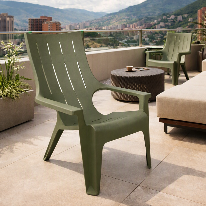 Silla Playera con Brazos Ocean, Verde, con Espaldar y Reposa Brazos