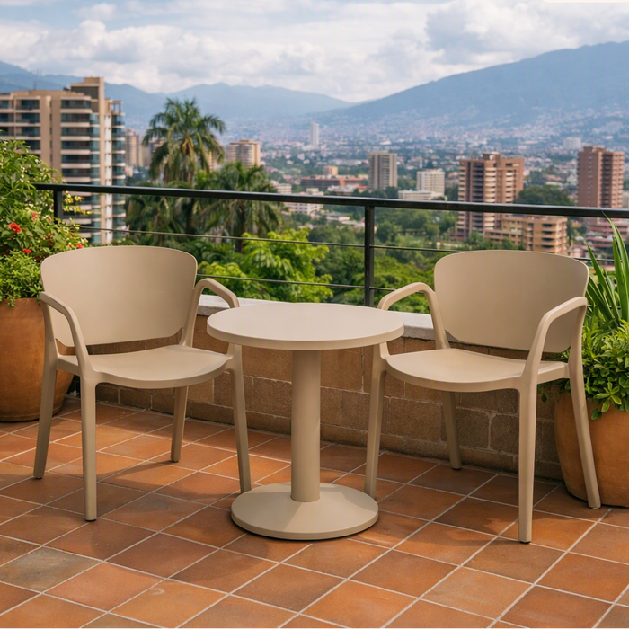 Silla con Brazos California, Khaki, con Espaldar y Diseño Minimalista