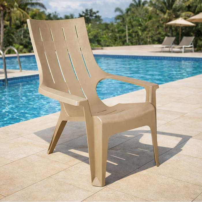 Silla Playera con Brazos Ocean, Khaki, con Espaldar y Reposa Brazos