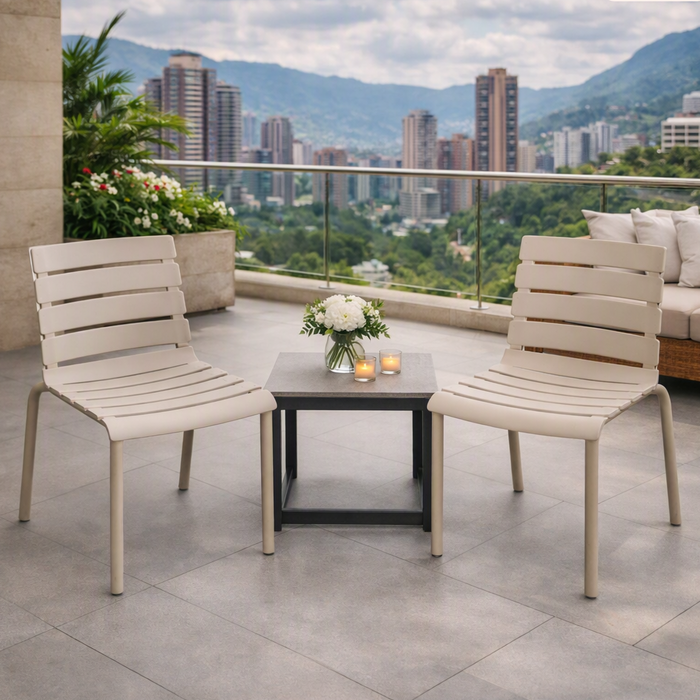 Silla Montana, Taupe Claro, con Espaldar en Líneas Diseño Moderno