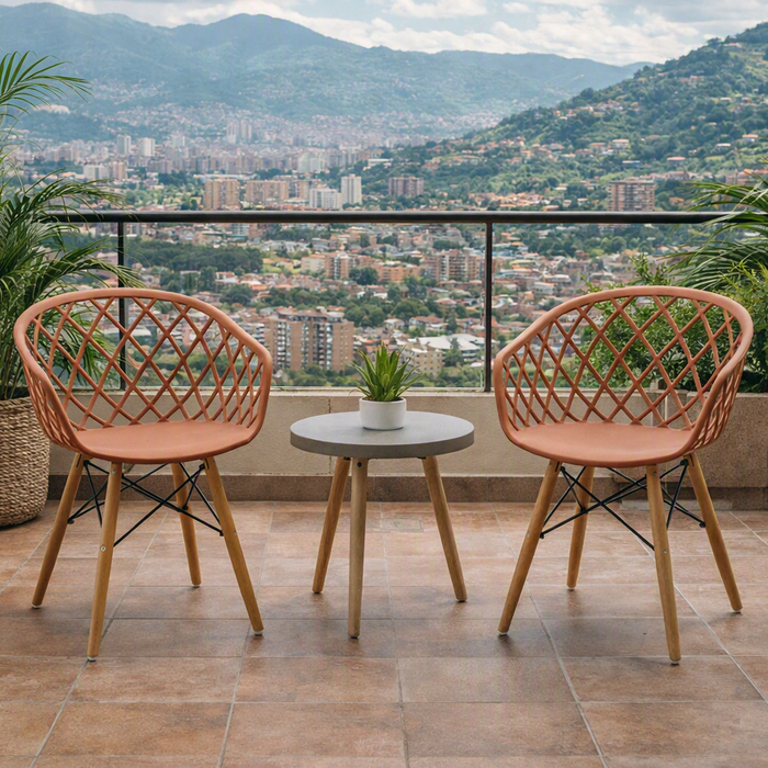 Silla Oasis con Brazos, Color Terracota, con Espaldar