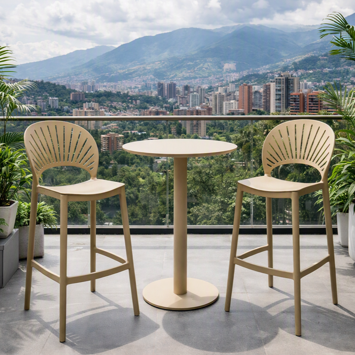Silla para Bar Paraíso, Color Khaki, Diseño Moderno