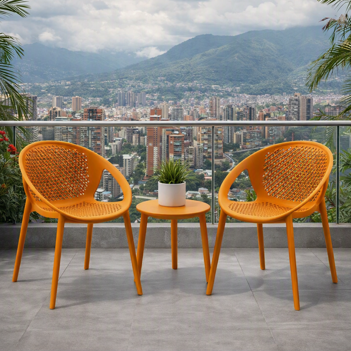 Silla Selva con Brazos, Color Naranja, con Espaldar