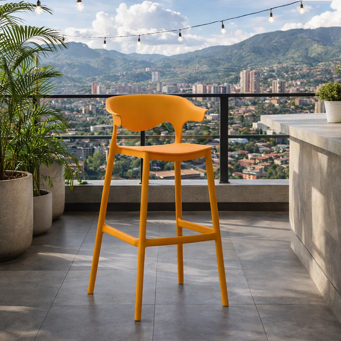 Silla para Bar Elena, Color Naranja, Diseño Moderno