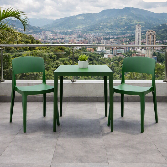 Silla Mónaco, Color Verde Olivo, con Espaldar y Diseño Moderno