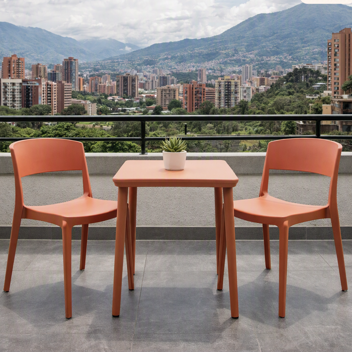 Silla Mónaco, Color Salmón, con Espaldar y Diseño Moderno