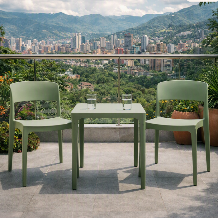 Silla Mónaco, Color Verde, con Espaldar y Diseño Moderno