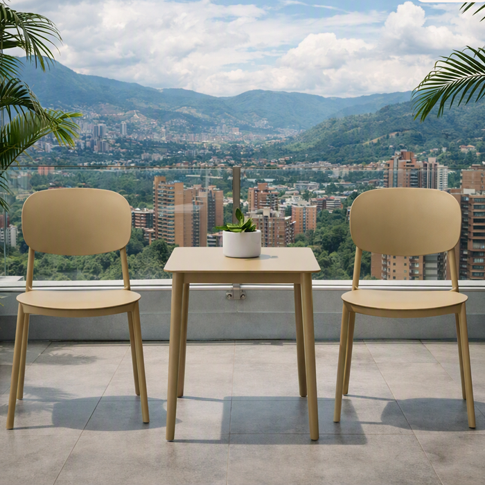 Silla Milán, Color Khaki, con Espaldar y Diseño Moderno