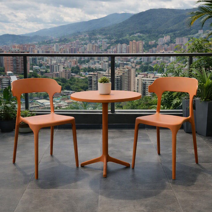 Silla Elena, Color Terracota, con Espaldar y Diseño Moderno