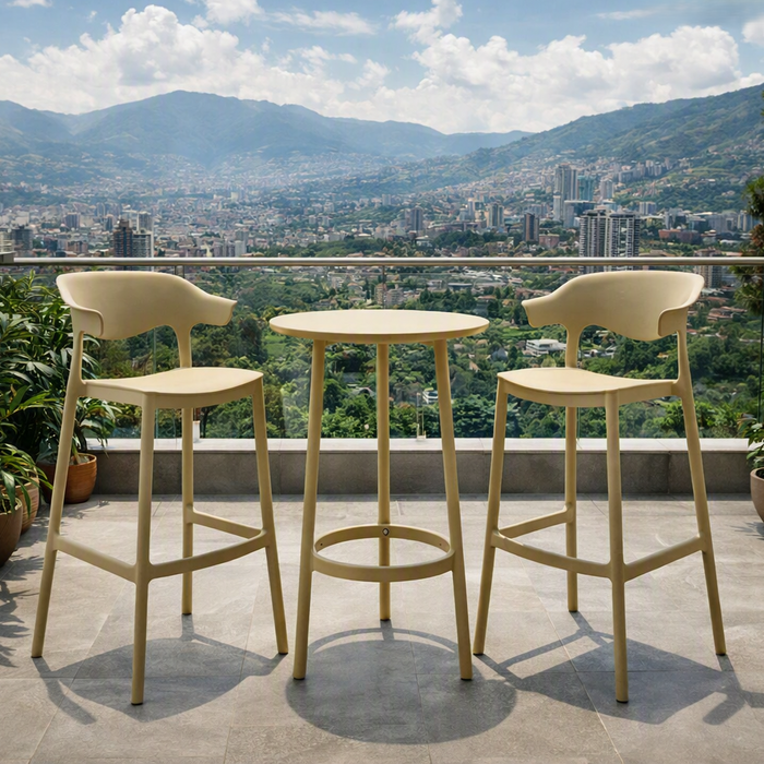 Silla para Bar Elena, Color Khaki, Diseño Moderno