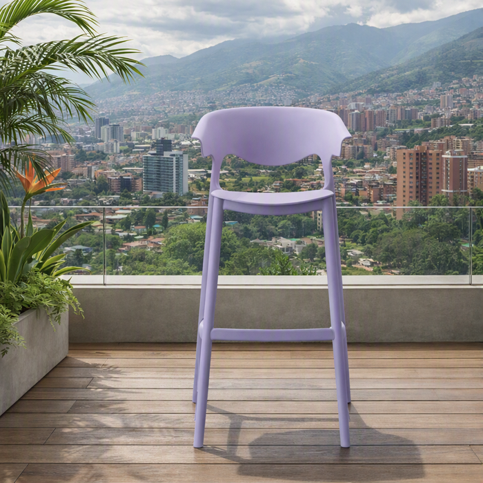 Silla para Bar Elena, Color Lila, Diseño Moderno