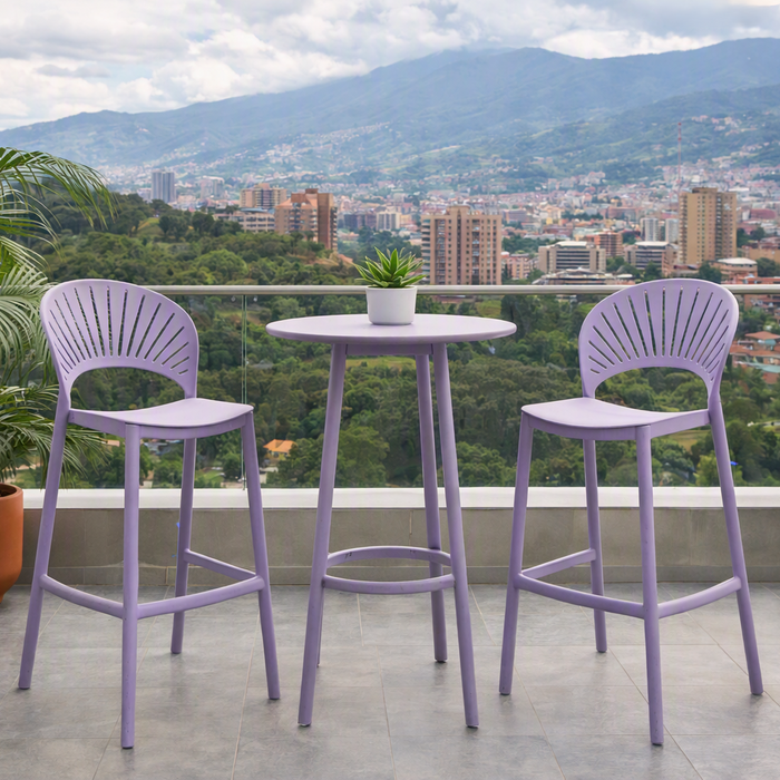Silla para Bar Paraíso, Color Lila, Diseño Moderno
