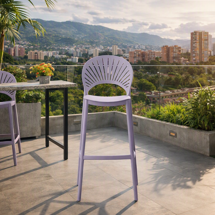 Silla para Bar Paraíso, Color Lila, Diseño Moderno