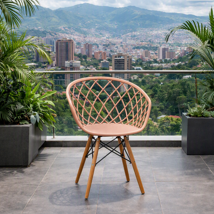 Silla Oasis con Brazos, Color Mandarina, con Espaldar